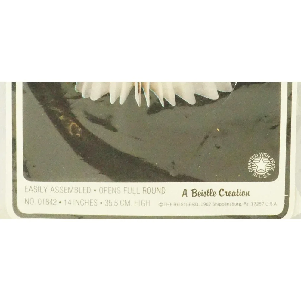 Vintage 1987 Beistle 14 In Ghost Tissue‎ Hanging Halloween Decoration in Package